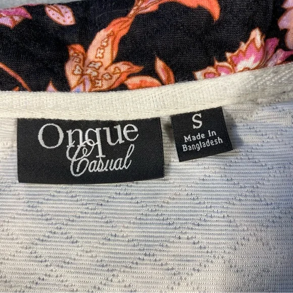 Onque Casual Women’s Black Floral Jacket, Zip front, long sleeves, pockets,sizes - Picture 6 of 9